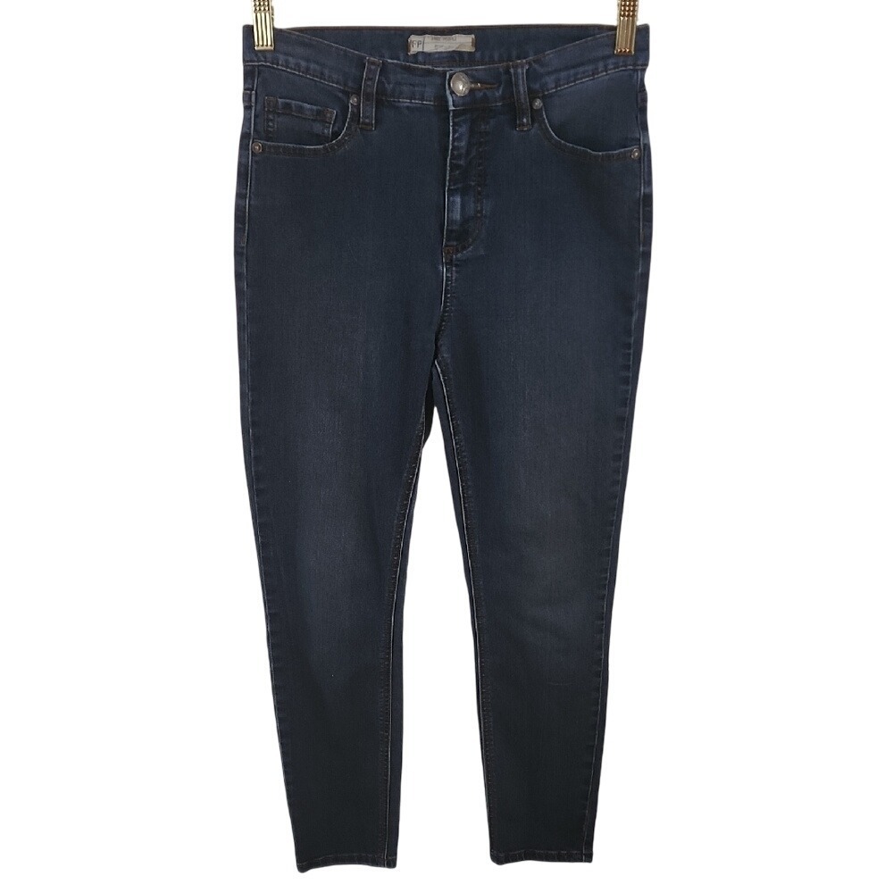 Free People Skinny Jeans Size 28 Dark Blue Denim Casual‎ Boho Slim Fit